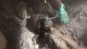 The nightmare for a family buried under rubble in Gaza